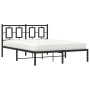 Estructura de cama con cabecero metal negro 135x190 cm de , Camas y somieres - Ref: Foro24-374240, Precio: 103,29 €, Descuent...