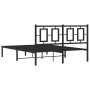 Estructura de cama con cabecero metal negro 135x190 cm de , Camas y somieres - Ref: Foro24-374240, Precio: 103,29 €, Descuent...