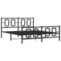 Black metal headboard and footboard bed frame 150x200 cm by , Beds and slatted bases - Ref: Foro24-374261, Price: 130,17 €, D...