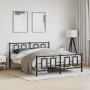 Black metal headboard and footboard bed frame 150x200 cm by , Beds and slatted bases - Ref: Foro24-374261, Price: 130,17 €, D...