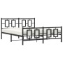 Black metal headboard and footboard bed frame 150x200 cm by , Beds and slatted bases - Ref: Foro24-374261, Price: 130,17 €, D...