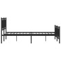 Black metal headboard and footboard bed frame 150x200 cm by , Beds and slatted bases - Ref: Foro24-374261, Price: 130,17 €, D...