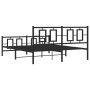 Black metal headboard and footboard bed frame 150x200 cm by , Beds and slatted bases - Ref: Foro24-374261, Price: 130,17 €, D...