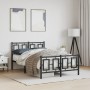 Bed frame with headboard and footboard black metal 120x190 cm by , Beds and slatted bases - Ref: Foro24-374256, Price: 121,99...