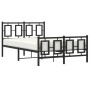 Bed frame with headboard and footboard black metal 120x190 cm by , Beds and slatted bases - Ref: Foro24-374256, Price: 121,99...