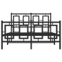 Bed frame with headboard and footboard black metal 120x190 cm by , Beds and slatted bases - Ref: Foro24-374256, Price: 121,99...