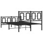 Bed frame with headboard and footboard black metal 120x190 cm by , Beds and slatted bases - Ref: Foro24-374256, Price: 121,99...