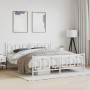 Metal bed frame with headboard and footboard white 183x213 cm by , Beds and slatted bases - Ref: Foro24-374313, Price: 152,99...