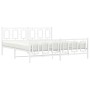 Metal bed frame with headboard and footboard white 183x213 cm by , Beds and slatted bases - Ref: Foro24-374313, Price: 152,99...