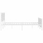 Metal bed frame with headboard and footboard white 183x213 cm by , Beds and slatted bases - Ref: Foro24-374313, Price: 152,99...