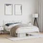 Metal bed frame with white headboard 135x190 cm by , Beds and slatted bases - Ref: Foro24-374289, Price: 103,99 €, Discount: %