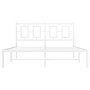 Metal bed frame with white headboard 135x190 cm by , Beds and slatted bases - Ref: Foro24-374289, Price: 103,99 €, Discount: %