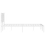 Metal bed frame with white headboard 135x190 cm by , Beds and slatted bases - Ref: Foro24-374289, Price: 103,99 €, Discount: %