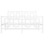 Metal bed frame with headboard and white footboard 135x190 cm by , Beds and slatted bases - Ref: Foro24-374307, Price: 125,07...