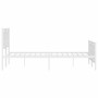 Metal bed frame with headboard and white footboard 135x190 cm by , Beds and slatted bases - Ref: Foro24-374307, Price: 125,07...