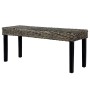 Banco de ratán kubu y madera maciza de mango negro 110 cm de vidaXL, Bancos de comedor y cocina - Ref: Foro24-285790, Precio:...