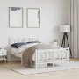 Metal bed frame with headboard and white footboard 120x190 cm by , Beds and slatted bases - Ref: Foro24-374305, Price: 120,44...