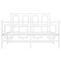 Metal bed frame with headboard and white footboard 120x190 cm by , Beds and slatted bases - Ref: Foro24-374305, Price: 120,44...