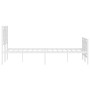 Metal bed frame with headboard and white footboard 120x190 cm by , Beds and slatted bases - Ref: Foro24-374305, Price: 120,44...