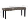 Banco de ratán kubu y madera maciza de mango negro 110 cm de vidaXL, Bancos de comedor y cocina - Ref: Foro24-285790, Precio:...