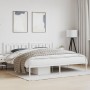 Estructura de cama de metal con cabecero blanco 193x203 cm de , Camas y somieres - Ref: Foro24-374296, Precio: 123,52 €, Desc...