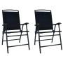 Folding garden chairs 2 units black textilene by vidaXL, Garden chairs - Ref: Foro24-47923, Price: 83,50 €, Discount: %