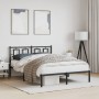 Estructura de cama con cabecero metal negro 140x200 cm de , Camas y somieres - Ref: Foro24-374242, Precio: 111,38 €, Descuent...