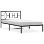 Estructura de cama con cabecero metal negro 107x203 cm de , Camas y somieres - Ref: Foro24-374237, Precio: 77,02 €, Descuento: %