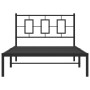 Estructura de cama con cabecero metal negro 107x203 cm de , Camas y somieres - Ref: Foro24-374237, Precio: 77,02 €, Descuento: %