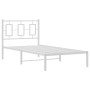 Estructura de cama de metal con cabecero blanco 90x190 cm de , Camas y somieres - Ref: Foro24-374282, Precio: 69,70 €, Descue...