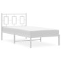 Estructura de cama de metal con cabecero blanco 90x190 cm de , Camas y somieres - Ref: Foro24-374282, Precio: 69,70 €, Descue...