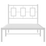 Estructura de cama de metal con cabecero blanco 90x190 cm de , Camas y somieres - Ref: Foro24-374282, Precio: 69,70 €, Descue...