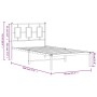 Metal bed frame with white headboard 90x190 cm by , Beds and slatted bases - Ref: Foro24-374282, Price: 69,70 €, Discount: %