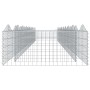 Gabion flowerbed in arched shape, made of galvanized iron, 800x100x50 cm. by , Pots and planters - Ref: Foro24-153553, Price:...