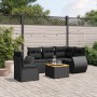 Set aus 6-teiligen Gartensofas und Kissen Kunstrattan schwarz von , Gartensets - Ref: Foro24-3257336, Preis: 408,27 €, Rabatt: %