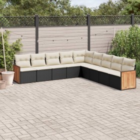 Set aus 8-teiligen Gartensofas und Kissen Kunstrattan schwarz von , Gartensets - Ref: Foro24-3260138, Preis: 556,84 €, Rabatt: %