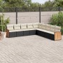 Set aus 8-teiligen Gartensofas und Kissen Kunstrattan schwarz von , Gartensets - Ref: Foro24-3260138, Preis: 534,47 €, Rabatt: %