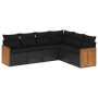 Set aus 6-teiligen Gartensofas und Kissen Kunstrattan schwarz von , Gartensets - Ref: Foro24-3260081, Preis: 417,35 €, Rabatt: %