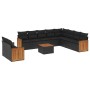 Set mit 11 Stück Gartensofas und Kissen synthetisches Rattan schwarz von , Gartensets - Ref: Foro24-3260200, Preis: 720,07 €,...