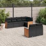 7-teiliges Garten-Esszimmerset und Kissen synthetisches Rattan schwarz von , Gartensets - Ref: Foro24-3260221, Preis: 518,98 ...