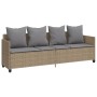 Lounger with beige synthetic rattan cushions by , Loungers - Ref: Foro24-368347, Price: 235,99 €, Discount: %