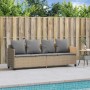 Lounger with beige synthetic rattan cushions by , Loungers - Ref: Foro24-368347, Price: 235,99 €, Discount: %