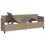 Lounger with beige synthetic rattan cushions by , Loungers - Ref: Foro24-368347, Price: 235,99 €, Discount: %