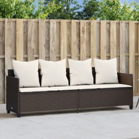 Lounger with brown synthetic rattan cushions by , Loungers - Ref: Foro24-368345, Price: 235,15 €, Discount: %