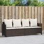 Lounger with brown synthetic rattan cushions by , Loungers - Ref: Foro24-368345, Price: 235,15 €, Discount: %