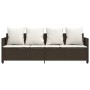 Lounger with brown synthetic rattan cushions by , Loungers - Ref: Foro24-368345, Price: 235,15 €, Discount: %