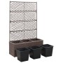 Spalier und Blumenbeet 3 Töpfe braunes synthetisches Rattan 83x30x130cm von vidaXL, Töpfe und Pflanzgefäße - Ref: Foro24-4693...