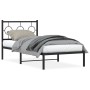 Bed frame with black metal headboard 90x190 cm by , Beds and slatted bases - Ref: Foro24-376218, Price: 63,17 €, Discount: %