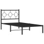 Bed frame with black metal headboard 90x190 cm by , Beds and slatted bases - Ref: Foro24-376218, Price: 63,17 €, Discount: %