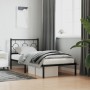 Estructura de cama con cabecero metal negro 90x190 cm de , Camas y somieres - Ref: Foro24-376218, Precio: 63,23 €, Descuento: %